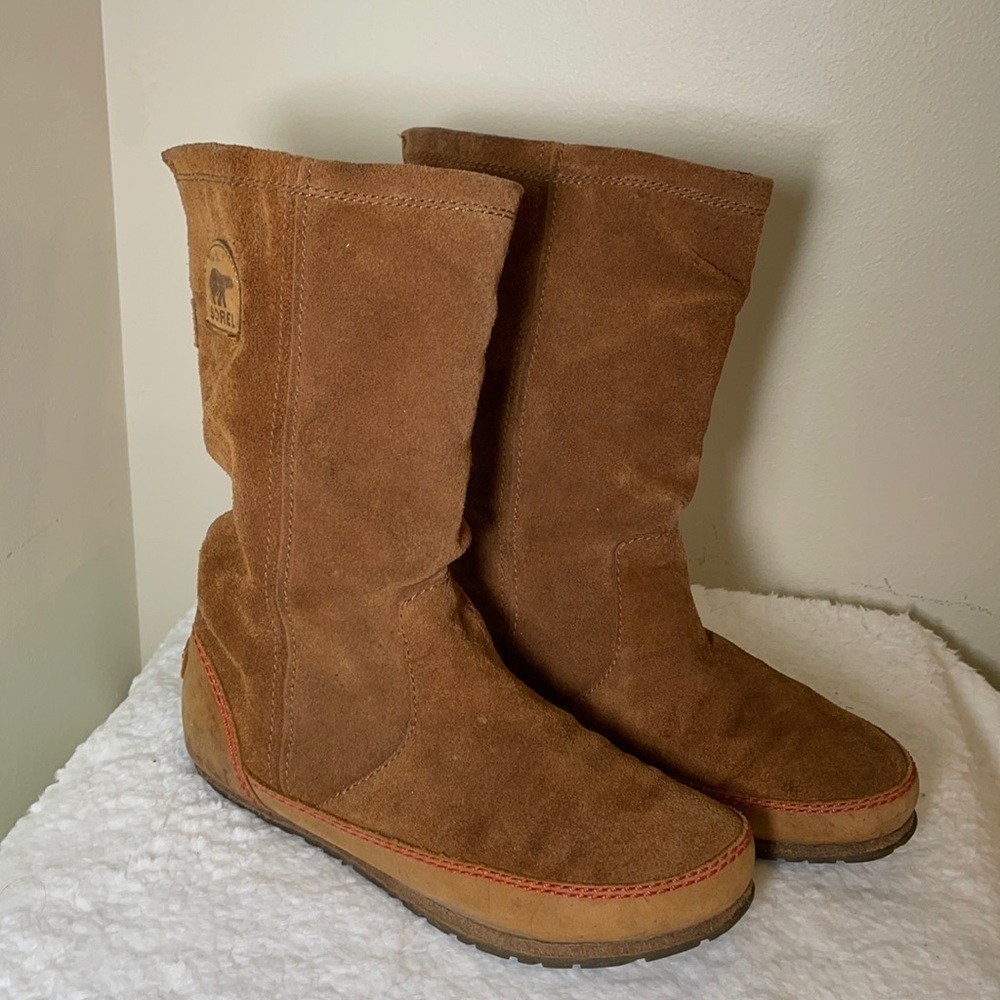 SOREL Leather Moccasin Boots Woman’s Size 6 - Picture 2 of 11